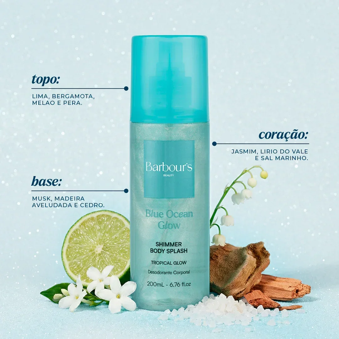 Shimmer Body Splash Blue Ocean Glow Desodorante Colônia 200ml - Image 2
