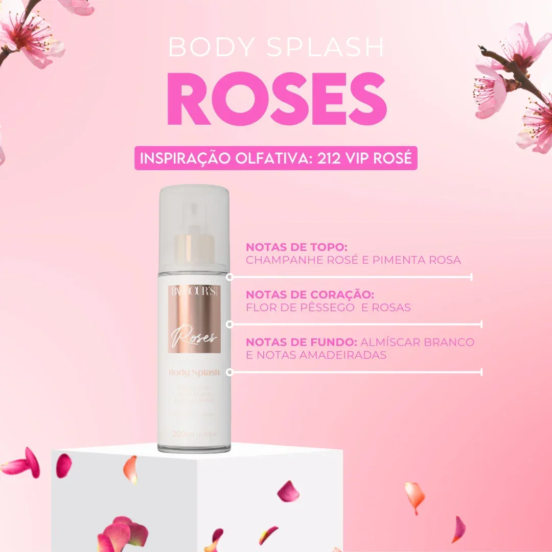 Kit Perfume de Cabelo e Body Splash - Roses - Image 3