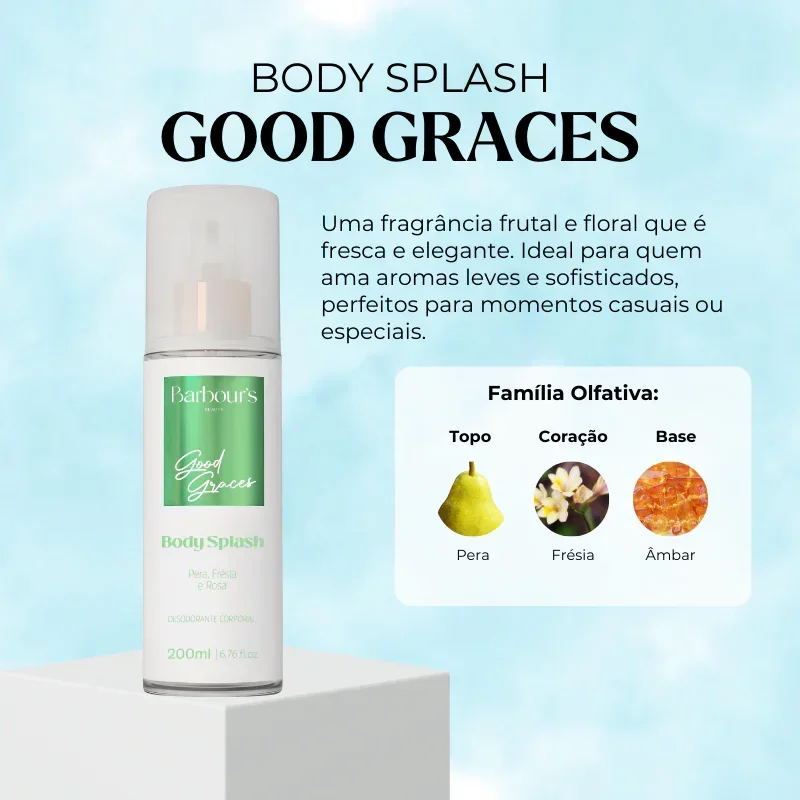 Kit 2 Body Splash Desodorante Colônia 200ml - Good Graces e Ocean Homme - Image 3